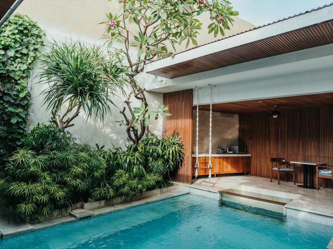 Tropical luxury villas surrounded by greenery in Bali